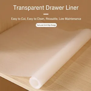 Transparent EVA drawer liner with anti-slip texture for kitchen cabinets