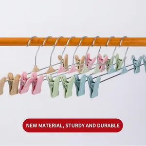 Appendiabiti per Pantaloni in Plastica e Metallo con Clip Antiscivolo Regolabili Organizzatore per Armadio Salvaspazio per Pantaloni Gonne Biancheria