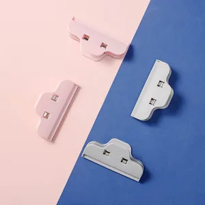 4er-Pack große Kunststoff-Küchendichtungsclips in Rosa und Grau für Lebensmittelbeutel
