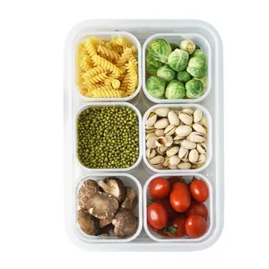 Set di 6 contenitori trasparenti per alimenti con coperchio per frutta e verdura