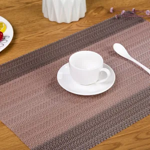 Elegante mantel individual de PVC tejido resistente al calor para decoración de mesa