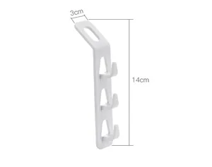 Detailansicht der 14 cm Länge weißer Kleiderbügel-Verbindungshaken aus Kunststoff.