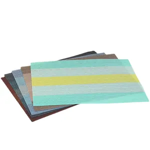 Bunte gestreifte PVC Teslin Platzsets, hitzebeständig und abwaschbar für den Esstisch