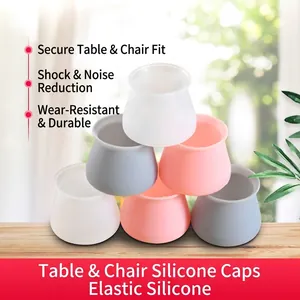 Thickened Silicone Furniture Leg Protection Covers For Chair Table Feet Anti-Slip Noise Reduction Floor Protector Caps For Home Dining Room
