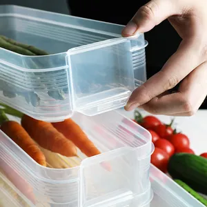 High quality transparent stackable plastic food storage container for refrigerator organization