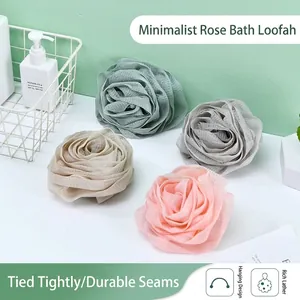 Rose Shaped Bath Sponge Thickened Nylon Mesh Shower Ball For Adult Exfoliating Lathering Body Scrubber Bathroom Accessories