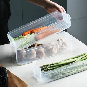 Transparent stackable plastic food storage containers for refrigerator organization
