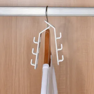 Weißer Mehrfachhaken-Kleiderbügel-Verbinder für Platzersparnis im Kleiderschrank