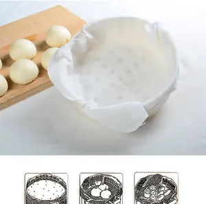 Vue détaillée du filet de cuisson vapeur anti-adhésif pour raviolis et riz à la vapeur