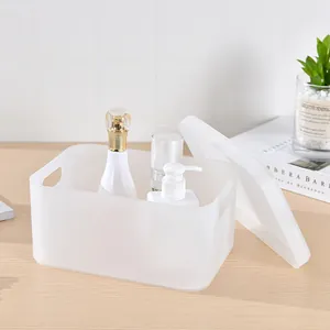 Schreibtisch Aufbewahrungsbox Mit Deckel Matt Kunststoff Kosmetik Organizer Geteilte Maske Lagerung Fall Für Büro Zuhause Schlafzimmer