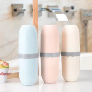 Portable Travel Toothbrush Case Mouthwash Cup PP Plastic Capsule Shape Toothpaste Storage Organizer Bathroom Accessories