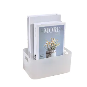 Minimalistische mattierte Kunststoff Schreibtisch Organizer Box für Büro und Kosmetik