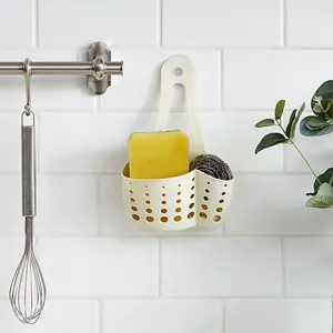 Kitchen sink hanging drain bag and sponge holder for sponge and steel wool storage