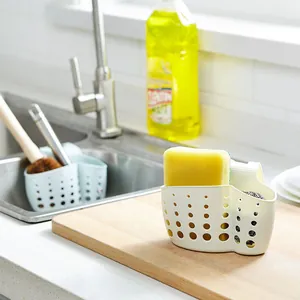 Durable kitchen sink sponge holder and drain basket for organized dishwashing tools