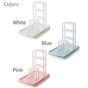 Compact kitchen countertop dishcloth and sponge drainer rack available in three colors