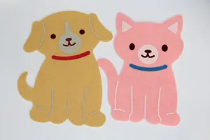 Decorative felt toilet deodorizing stickers with cute cartoon cat and dog designs