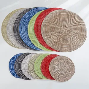 Modern Minimalist Round Braided Cotton Linen Placemats Spiral Texture Heat Insulation Anti-Slip Table Dining Mat Home Decor