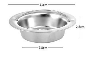 Detailed dimension view of a stainless steel sink strainer with handle