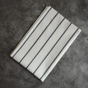 Japanese style striped linen placemat and napkin for minimalist dining decor