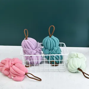 Grande Spugna di Rete Morbida per Bagno Luffa Lavapiedi Allungato Sfera da Doccia Con Doppia Corda Sospesa Scrub Corpo per Accessori di Pulizia Bagno