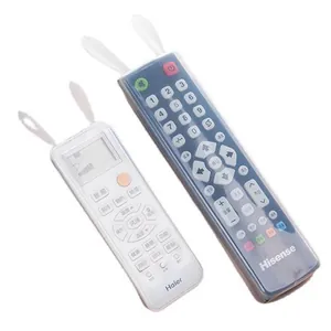 Transparent silicone remote control covers with rabbit ears for TV and air conditioner