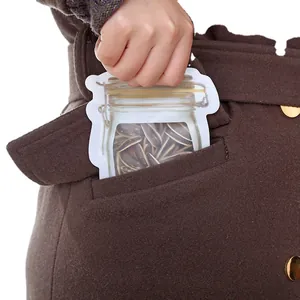 Kreativer wiederverwendbarer Snackbeutel in Glasform passt perfekt in die Tasche