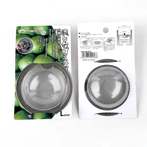 Stainless steel kitchen sink strainer with 304 mesh design in L size packaging