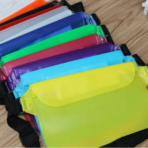 Set of durable multicolor PVC waterproof waist bags for swimming and drifting storage