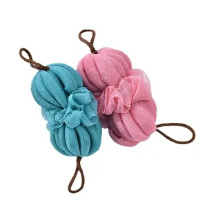 Set di morbide spugne da bagno in rete rosa e verde acqua per esfoliazione delicata