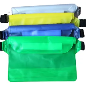 Universal waterproof PVC waist bag for swimming and drifting, colorful storage pouch set