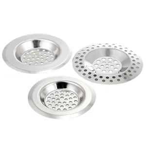Durable stainless steel kitchen sink strainer set with anti-clogging hole design