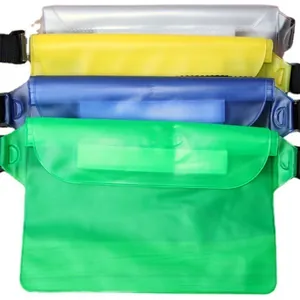 Set of colorful PVC waterproof waist bags for swimming and outdoor phone protection