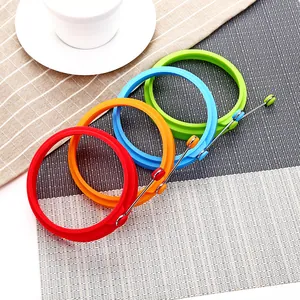 Round Silicone Egg Ring With Handle Food Grade Non-Stick Pancake Mold Kitchen Cooking Tool For Fried Eggs Omelets