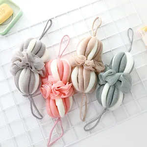 Palla da Bagno in Rete di Nylon Spugna da Doccia Lunga Esfoliante Per la Schiena Rete Schiumogena Morbida Accessori per il Bagno Uomo Donna