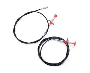 Two pack flexible drain clogs remover tools with red spring handle and black cable