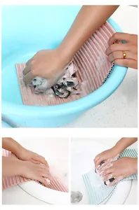 Alfombrilla flexible de silicona para lavar ropa a mano en el fregadero o lavabo.