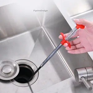 Flexible Stainless Steel Drain Clog Remover Tool With Four-Claw Spring Picker Pipe Dredging Tool Kitchen Bathroom Sewer Cleaner