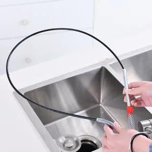 Flexible plumbing snake drain clog remover tool for kitchen sink and toilet pipe