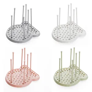 Kitchen dish drying rack in four colors for plate and bowl storage organization
