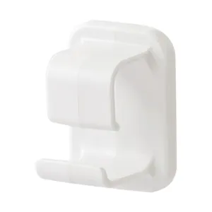 Gancho de plástico blanco para guardar lavabos y organizar la pared del cuarto de baño