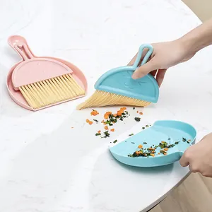 Miniature desktop broom and dustpan set for keyboard, crumb and debris cleaning