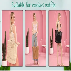 Sacs de plage en maille de grande capacité assortis à diverses tenues d'été chic