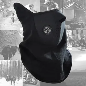 Masque de cyclisme thermique noir avec valve respiratoire pour les sports d'hiver extérieurs