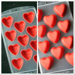 11-cavity heart shaped silicone ice cube mold tray for creative DIY ice making