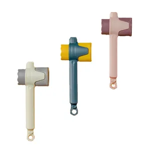 Set of three colorful plastic food sealing clips with integrated pouring spout for kitchen storage