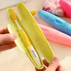 Étui à brosse à dents de voyage portable aux couleurs acidulées avec couvercle sécurisé