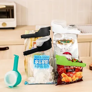 Versatile food bag sealing clips with discharge nozzles in multi-color for kitchen storage