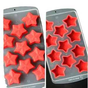 11-cavity star shaped silicone ice cube tray and chocolate mold DIY tool
