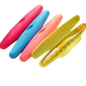 Étui de rangement de voyage pour brosse à dents, couleurs bonbons, couvercle sécurisé