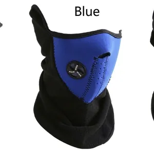 Masque de cyclisme bleu et noir coupe-vent pour la protection des sports d'hiver
